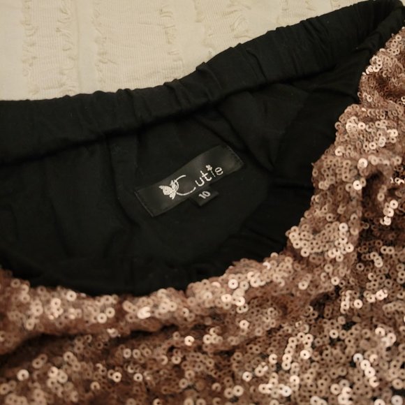Cutie - Gold Sequin Waist Band Mini Skirt - Small (Listed Size 10) - Picture 2 of 5